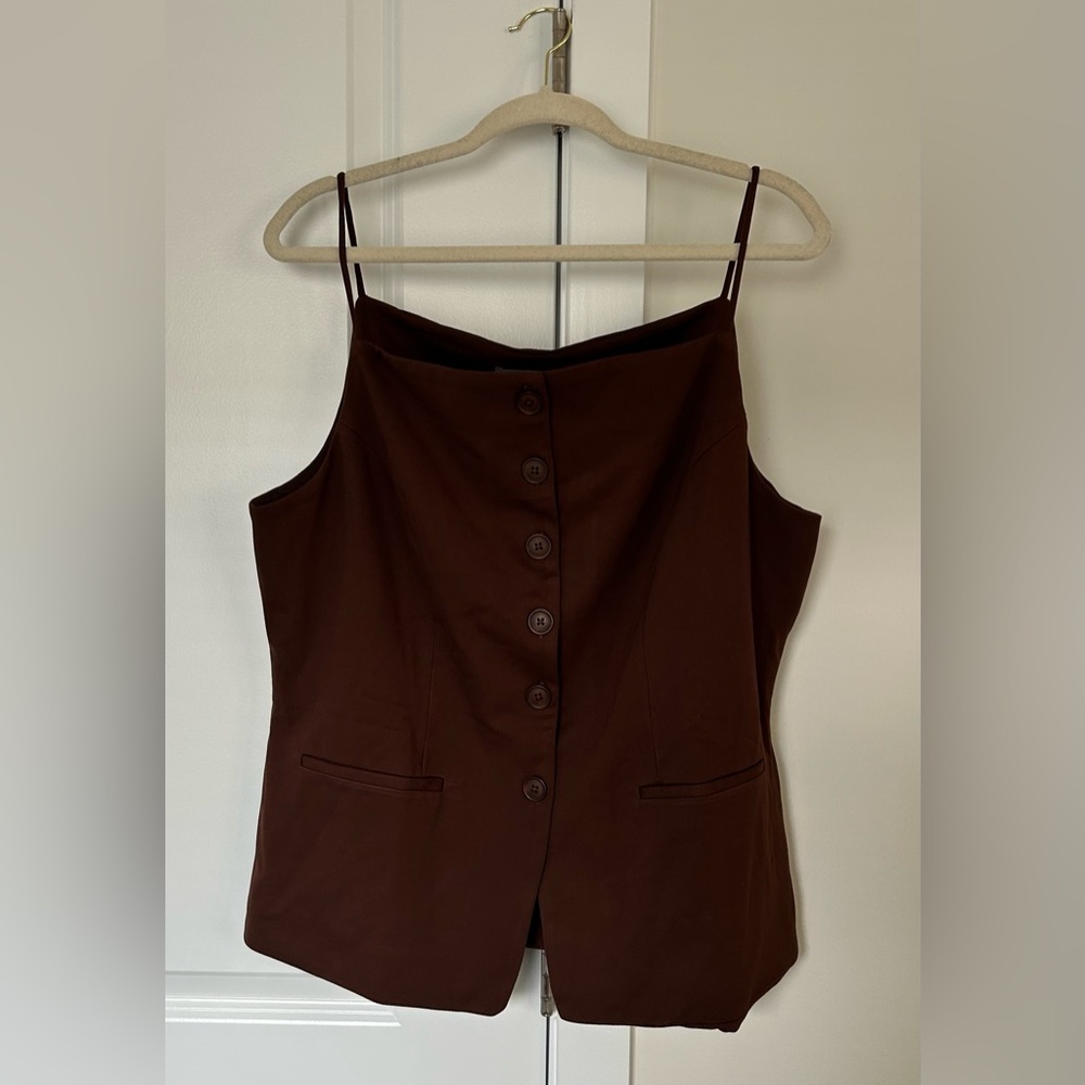 Anthropologie Sunday in Brooklyn Ponte Apron Vest in Chocolate - Picture 6 of 7